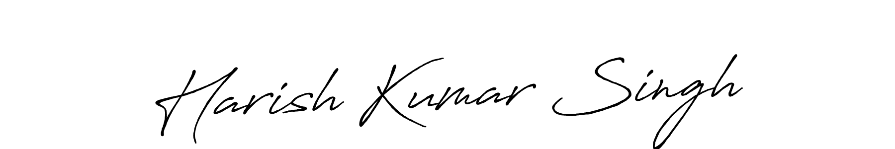 How to make Harish Kumar Singh name signature. Use Antro_Vectra_Bolder style for creating short signs online. This is the latest handwritten sign. Harish Kumar Singh signature style 7 images and pictures png