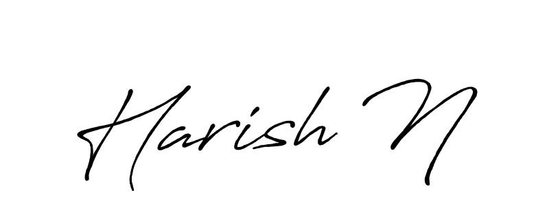 How to make Harish N name signature. Use Antro_Vectra_Bolder style for creating short signs online. This is the latest handwritten sign. Harish N signature style 7 images and pictures png