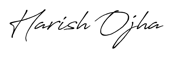 Upgrade your professional image with Harish Ojha signature created with Antro_Vectra_Bolder font. Fast, free, and watermark-free download. Harish Ojha signature style 7 images and pictures png