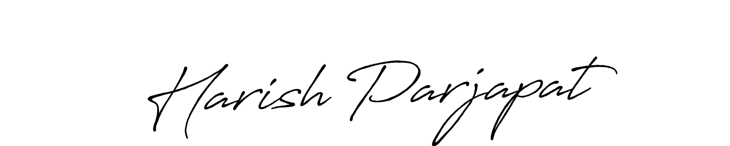 How to make Harish Parjapat name signature. Use Antro_Vectra_Bolder style for creating short signs online. This is the latest handwritten sign. Harish Parjapat signature style 7 images and pictures png