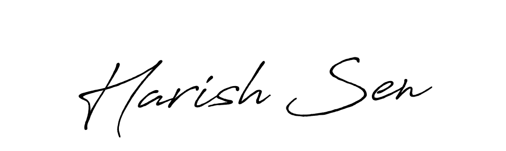 How to make Harish Sen name signature. Use Antro_Vectra_Bolder style for creating short signs online. This is the latest handwritten sign. Harish Sen signature style 7 images and pictures png