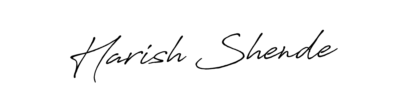 The best way (Antro_Vectra_Bolder) to make a short signature is to pick only two or three words in your name. The name Harish Shende include a total of six letters. For converting this name. Harish Shende signature style 7 images and pictures png