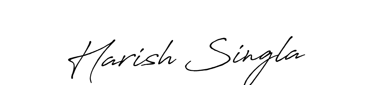 Harish Singla stylish signature style. Best Handwritten Sign (Antro_Vectra_Bolder) for my name. Handwritten Signature Collection Ideas for my name Harish Singla. Harish Singla signature style 7 images and pictures png