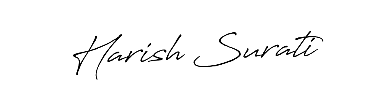 Create a beautiful signature design for name Harish Surati. With this signature (Antro_Vectra_Bolder) fonts, you can make a handwritten signature for free. Harish Surati signature style 7 images and pictures png