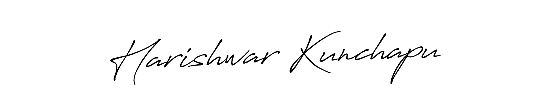 Harishwar Kunchapu stylish signature style. Best Handwritten Sign (Antro_Vectra_Bolder) for my name. Handwritten Signature Collection Ideas for my name Harishwar Kunchapu. Harishwar Kunchapu signature style 7 images and pictures png