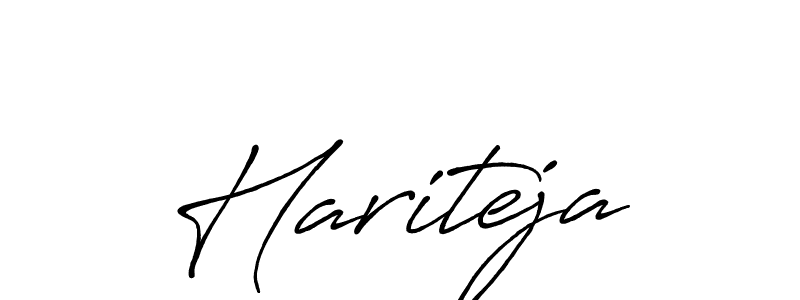 Create a beautiful signature design for name Hariteja. With this signature (Antro_Vectra_Bolder) fonts, you can make a handwritten signature for free. Hariteja signature style 7 images and pictures png