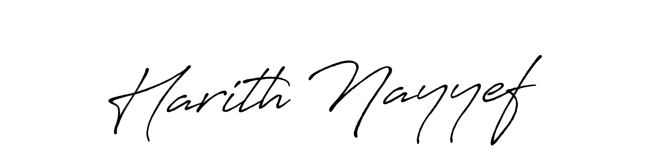 How to make Harith Nayyef name signature. Use Antro_Vectra_Bolder style for creating short signs online. This is the latest handwritten sign. Harith Nayyef signature style 7 images and pictures png