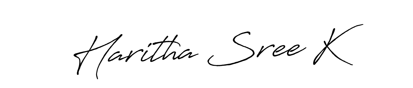 if you are searching for the best signature style for your name Haritha Sree K. so please give up your signature search. here we have designed multiple signature styles  using Antro_Vectra_Bolder. Haritha Sree K signature style 7 images and pictures png