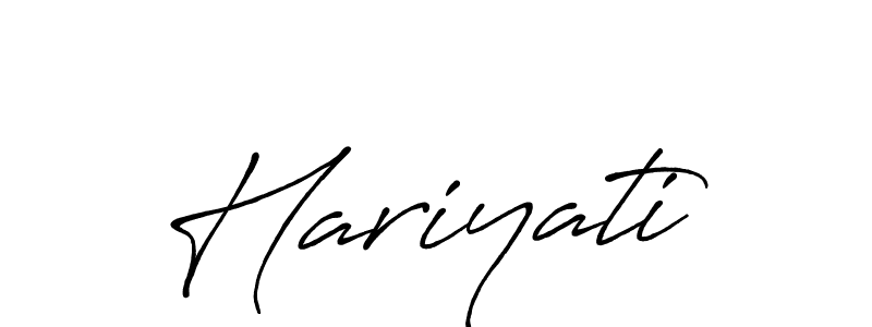 Use a signature maker to create a handwritten signature online. With this signature software, you can design (Antro_Vectra_Bolder) your own signature for name Hariyati. Hariyati signature style 7 images and pictures png