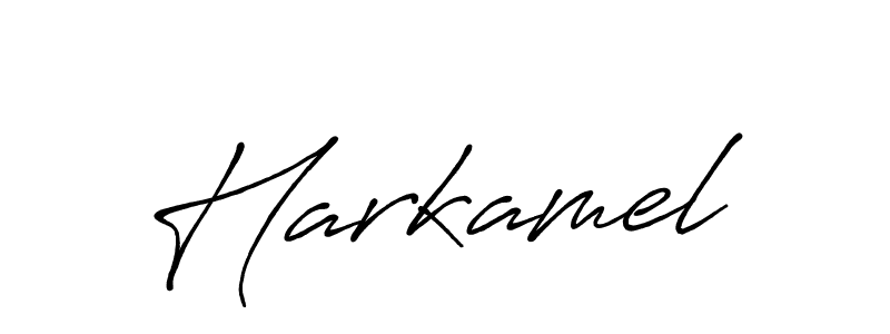 Use a signature maker to create a handwritten signature online. With this signature software, you can design (Antro_Vectra_Bolder) your own signature for name Harkamel. Harkamel signature style 7 images and pictures png