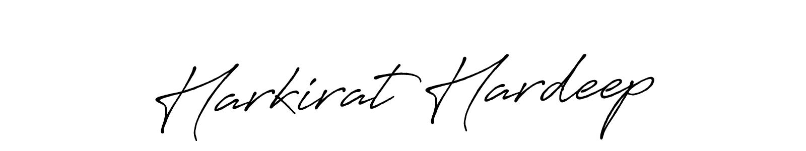 How to make Harkirat Hardeep name signature. Use Antro_Vectra_Bolder style for creating short signs online. This is the latest handwritten sign. Harkirat Hardeep signature style 7 images and pictures png