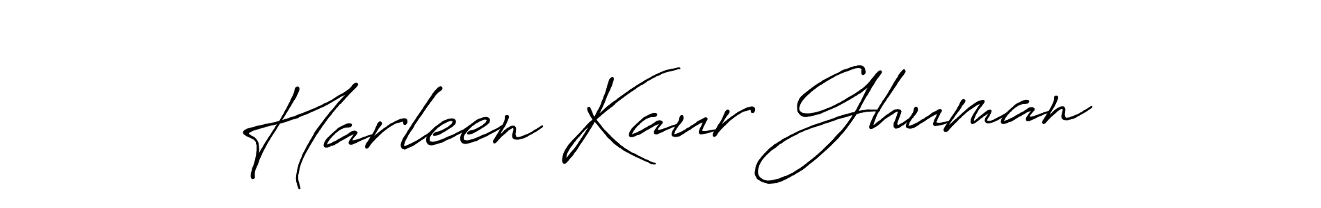 The best way (Antro_Vectra_Bolder) to make a short signature is to pick only two or three words in your name. The name Harleen Kaur Ghuman include a total of six letters. For converting this name. Harleen Kaur Ghuman signature style 7 images and pictures png