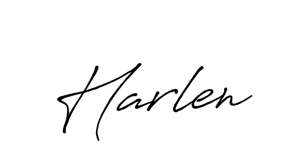 Make a beautiful signature design for name Harlen. With this signature (Antro_Vectra_Bolder) style, you can create a handwritten signature for free. Harlen signature style 7 images and pictures png