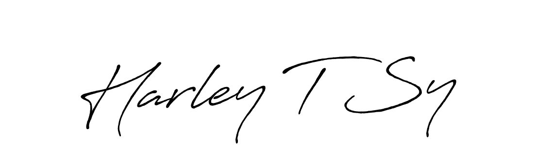 How to make Harley T Sy name signature. Use Antro_Vectra_Bolder style for creating short signs online. This is the latest handwritten sign. Harley T Sy signature style 7 images and pictures png
