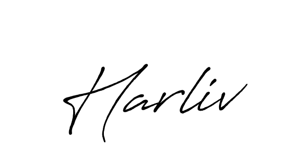 Make a beautiful signature design for name Harliv. With this signature (Antro_Vectra_Bolder) style, you can create a handwritten signature for free. Harliv signature style 7 images and pictures png