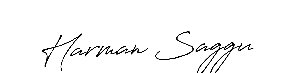 How to make Harman Saggu name signature. Use Antro_Vectra_Bolder style for creating short signs online. This is the latest handwritten sign. Harman Saggu signature style 7 images and pictures png