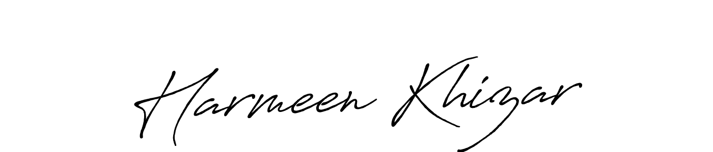 Design your own signature with our free online signature maker. With this signature software, you can create a handwritten (Antro_Vectra_Bolder) signature for name Harmeen Khizar. Harmeen Khizar signature style 7 images and pictures png