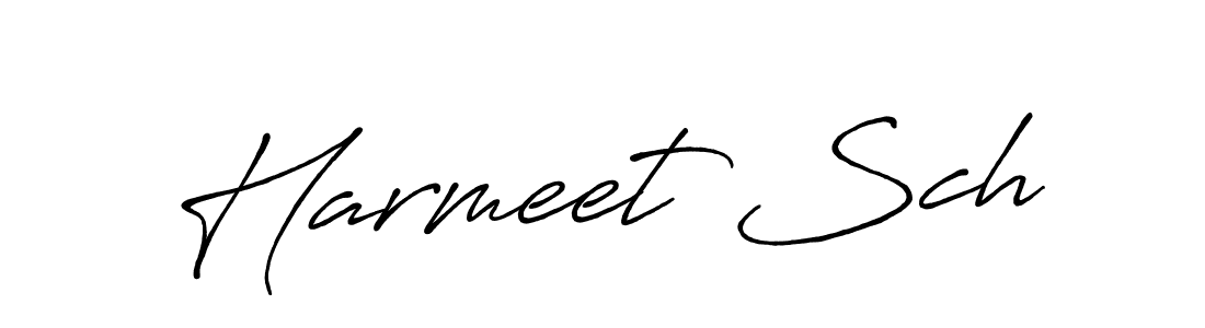 Also You can easily find your signature by using the search form. We will create Harmeet Sch name handwritten signature images for you free of cost using Antro_Vectra_Bolder sign style. Harmeet Sch signature style 7 images and pictures png