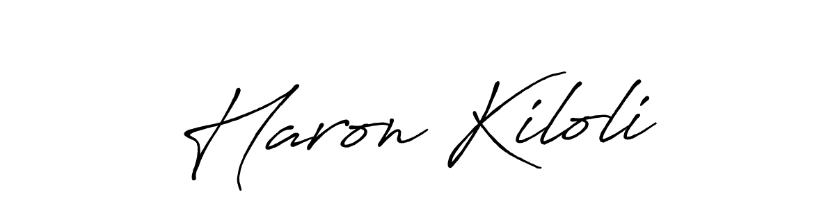 Antro_Vectra_Bolder is a professional signature style that is perfect for those who want to add a touch of class to their signature. It is also a great choice for those who want to make their signature more unique. Get Haron Kiloli name to fancy signature for free. Haron Kiloli signature style 7 images and pictures png