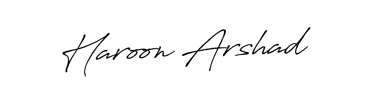 Create a beautiful signature design for name Haroon Arshad. With this signature (Antro_Vectra_Bolder) fonts, you can make a handwritten signature for free. Haroon Arshad signature style 7 images and pictures png