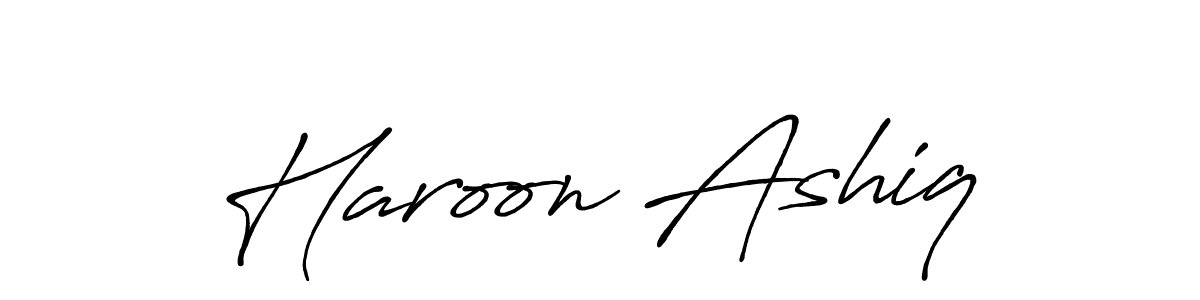 Use a signature maker to create a handwritten signature online. With this signature software, you can design (Antro_Vectra_Bolder) your own signature for name Haroon Ashiq. Haroon Ashiq signature style 7 images and pictures png