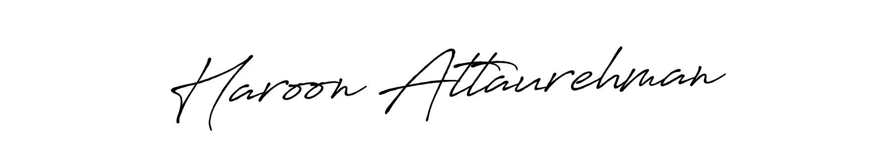 Create a beautiful signature design for name Haroon Attaurehman. With this signature (Antro_Vectra_Bolder) fonts, you can make a handwritten signature for free. Haroon Attaurehman signature style 7 images and pictures png