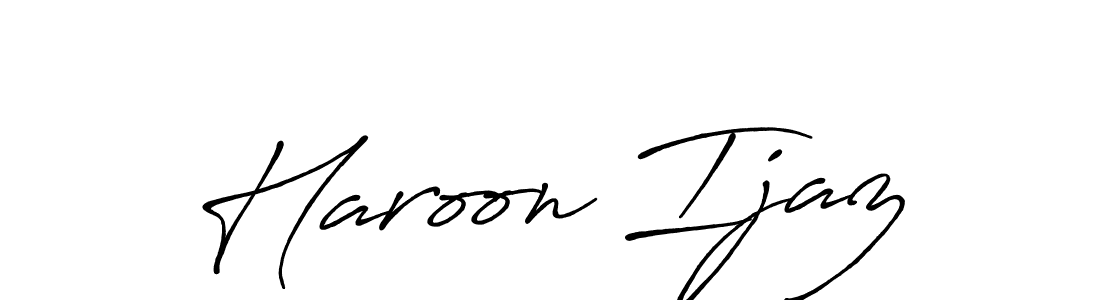 This is the best signature style for the Haroon Ijaz name. Also you like these signature font (Antro_Vectra_Bolder). Mix name signature. Haroon Ijaz signature style 7 images and pictures png