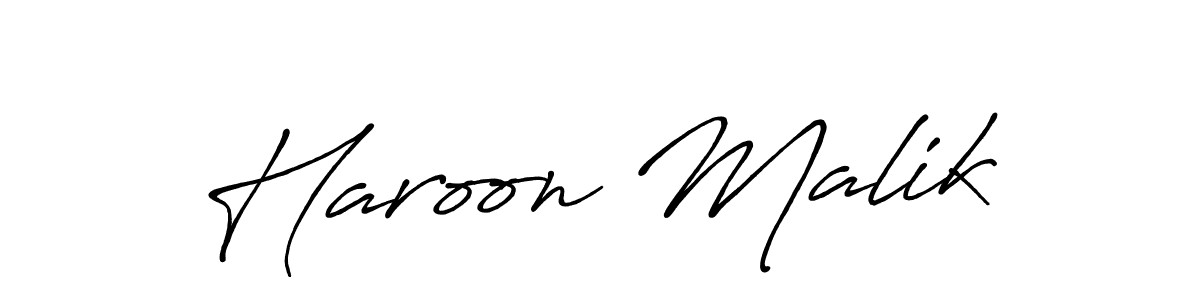 Create a beautiful signature design for name Haroon Malik. With this signature (Antro_Vectra_Bolder) fonts, you can make a handwritten signature for free. Haroon Malik signature style 7 images and pictures png