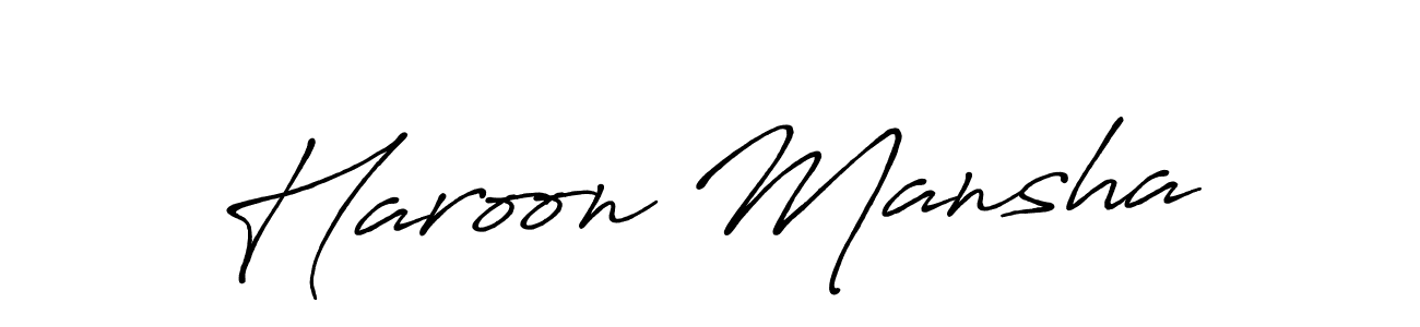 Antro_Vectra_Bolder is a professional signature style that is perfect for those who want to add a touch of class to their signature. It is also a great choice for those who want to make their signature more unique. Get Haroon Mansha name to fancy signature for free. Haroon Mansha signature style 7 images and pictures png