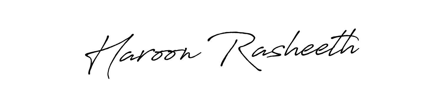 Create a beautiful signature design for name Haroon Rasheeth. With this signature (Antro_Vectra_Bolder) fonts, you can make a handwritten signature for free. Haroon Rasheeth signature style 7 images and pictures png
