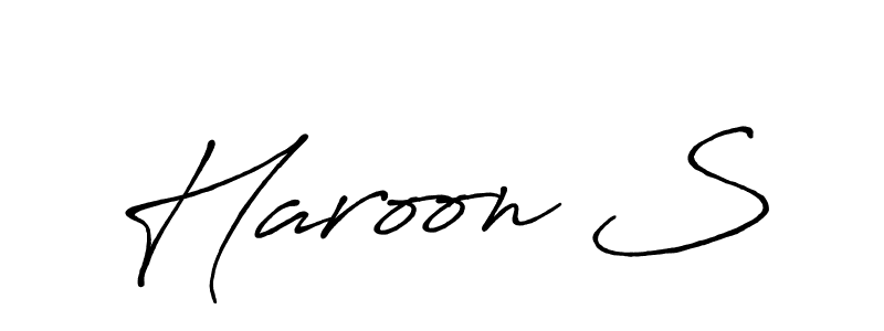 How to make Haroon S name signature. Use Antro_Vectra_Bolder style for creating short signs online. This is the latest handwritten sign. Haroon S signature style 7 images and pictures png