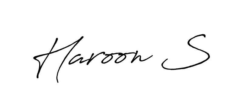 How to make Haroon S name signature. Use Antro_Vectra_Bolder style for creating short signs online. This is the latest handwritten sign. Haroon S signature style 7 images and pictures png