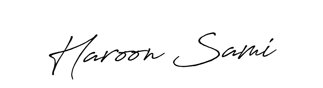 The best way (Antro_Vectra_Bolder) to make a short signature is to pick only two or three words in your name. The name Haroon Sami include a total of six letters. For converting this name. Haroon Sami signature style 7 images and pictures png