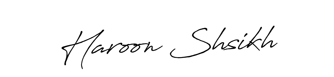 This is the best signature style for the Haroon Shsikh name. Also you like these signature font (Antro_Vectra_Bolder). Mix name signature. Haroon Shsikh signature style 7 images and pictures png