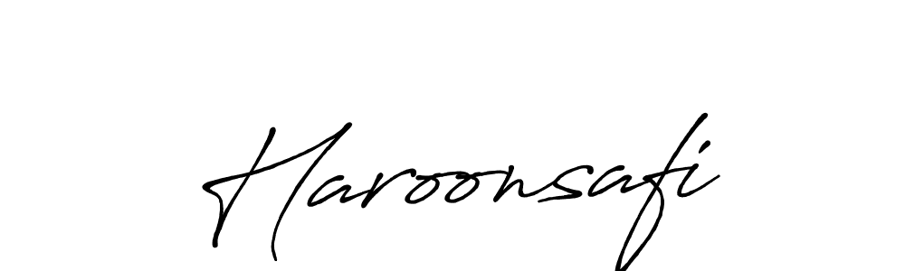 Use a signature maker to create a handwritten signature online. With this signature software, you can design (Antro_Vectra_Bolder) your own signature for name Haroonsafi. Haroonsafi signature style 7 images and pictures png