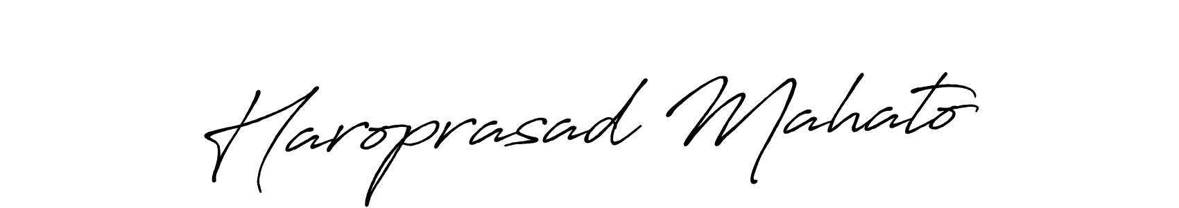 Create a beautiful signature design for name Haroprasad Mahato. With this signature (Antro_Vectra_Bolder) fonts, you can make a handwritten signature for free. Haroprasad Mahato signature style 7 images and pictures png