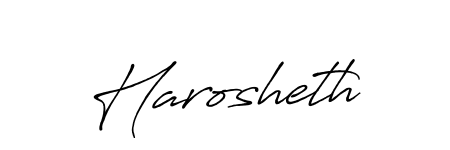 How to make Harosheth signature? Antro_Vectra_Bolder is a professional autograph style. Create handwritten signature for Harosheth name. Harosheth signature style 7 images and pictures png