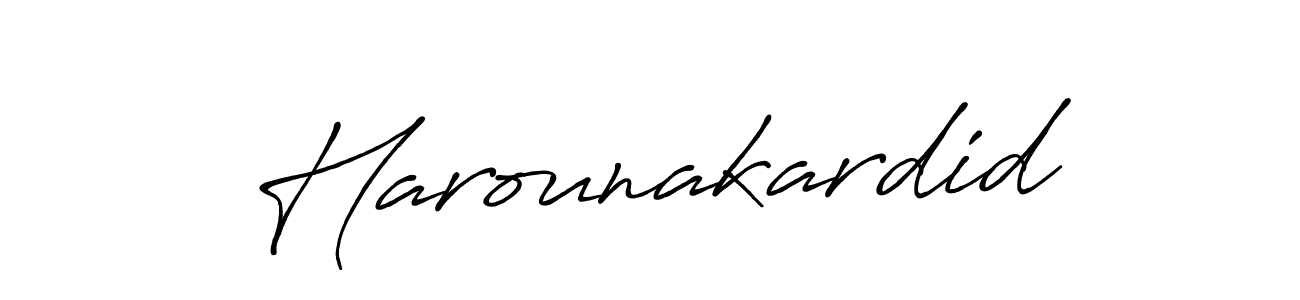 How to make Harounakardid name signature. Use Antro_Vectra_Bolder style for creating short signs online. This is the latest handwritten sign. Harounakardid signature style 7 images and pictures png