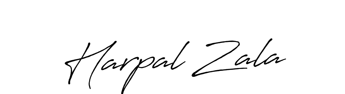 Harpal Zala stylish signature style. Best Handwritten Sign (Antro_Vectra_Bolder) for my name. Handwritten Signature Collection Ideas for my name Harpal Zala. Harpal Zala signature style 7 images and pictures png