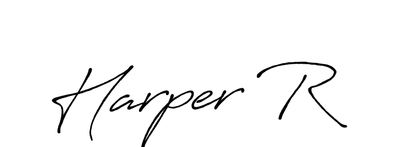 Similarly Antro_Vectra_Bolder is the best handwritten signature design. Signature creator online .You can use it as an online autograph creator for name Harper R. Harper R signature style 7 images and pictures png