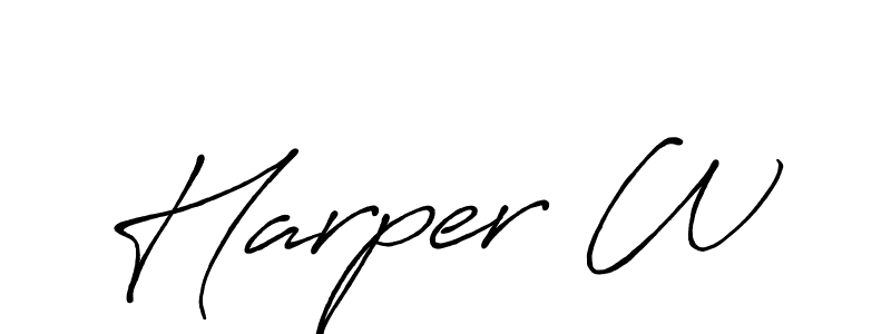 Design your own signature with our free online signature maker. With this signature software, you can create a handwritten (Antro_Vectra_Bolder) signature for name Harper W. Harper W signature style 7 images and pictures png