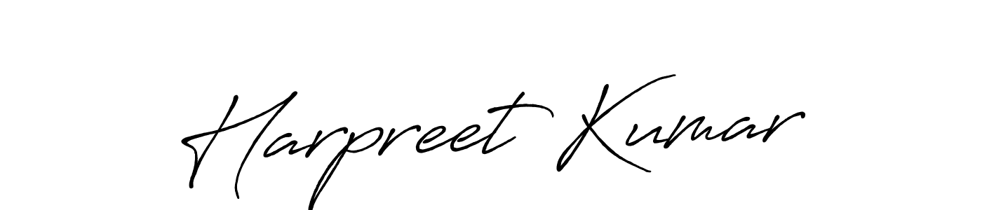 How to make Harpreet Kumar name signature. Use Antro_Vectra_Bolder style for creating short signs online. This is the latest handwritten sign. Harpreet Kumar signature style 7 images and pictures png