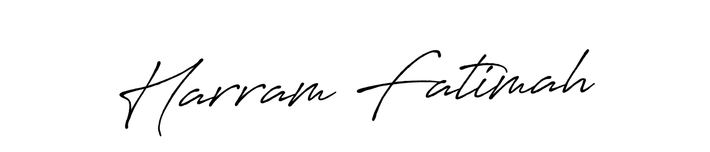 How to make Harram Fatimah name signature. Use Antro_Vectra_Bolder style for creating short signs online. This is the latest handwritten sign. Harram Fatimah signature style 7 images and pictures png