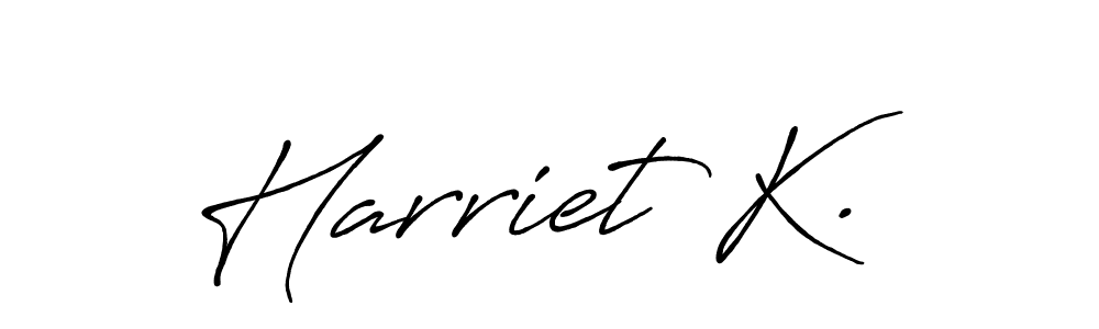 if you are searching for the best signature style for your name Harriet K.. so please give up your signature search. here we have designed multiple signature styles  using Antro_Vectra_Bolder. Harriet K. signature style 7 images and pictures png