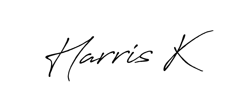 The best way (Antro_Vectra_Bolder) to make a short signature is to pick only two or three words in your name. The name Harris K include a total of six letters. For converting this name. Harris K signature style 7 images and pictures png
