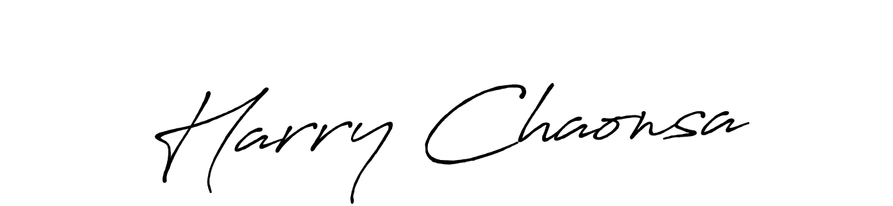 How to make Harry Chaonsa name signature. Use Antro_Vectra_Bolder style for creating short signs online. This is the latest handwritten sign. Harry Chaonsa signature style 7 images and pictures png