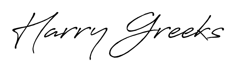 The Antro_Vectra_Bolder typeface gives name Harry Greeks a refined look. Suitable for certificates, diplomas, and official verification. Harry Greeks signature style 7 images and pictures png