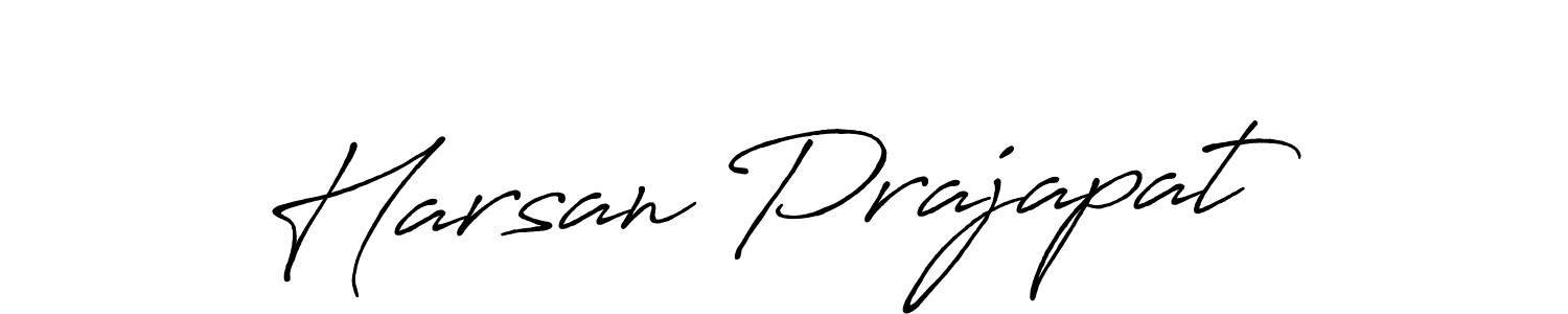 Create a beautiful signature design for name Harsan Prajapat. With this signature (Antro_Vectra_Bolder) fonts, you can make a handwritten signature for free. Harsan Prajapat signature style 7 images and pictures png