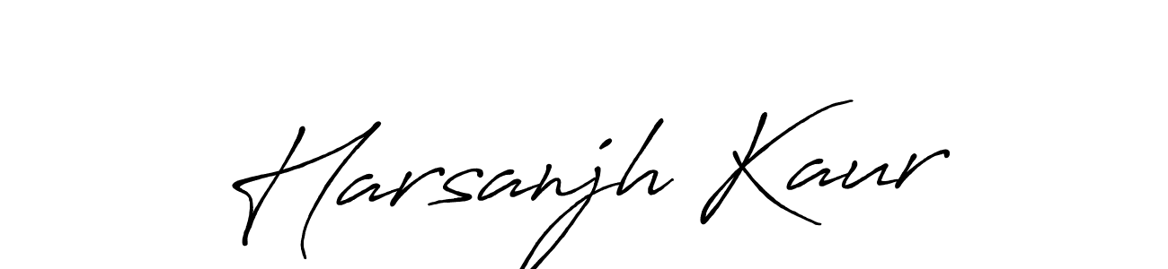 How to make Harsanjh Kaur name signature. Use Antro_Vectra_Bolder style for creating short signs online. This is the latest handwritten sign. Harsanjh Kaur signature style 7 images and pictures png