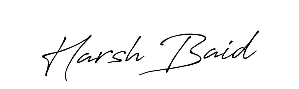 Create a beautiful signature design for name Harsh Baid. With this signature (Antro_Vectra_Bolder) fonts, you can make a handwritten signature for free. Harsh Baid signature style 7 images and pictures png